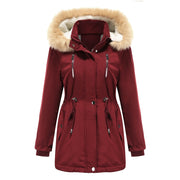 Women's long fleece-lined parka with detachable hood, view 3 - MRSLM