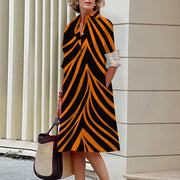 stripe 3D printed loose dress, view 7 - MRSLM