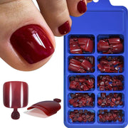 pink and red press-on toenails, view 7 - MRSLM