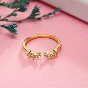 sterling silver eyelash open zircon ring, view 4 - MRSLM