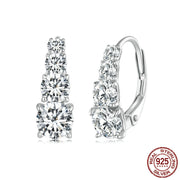 moissanite sterling silver hoop earrings, view 2 - MRSLM