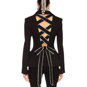 diamond bow tie women's blazer - MRSLM