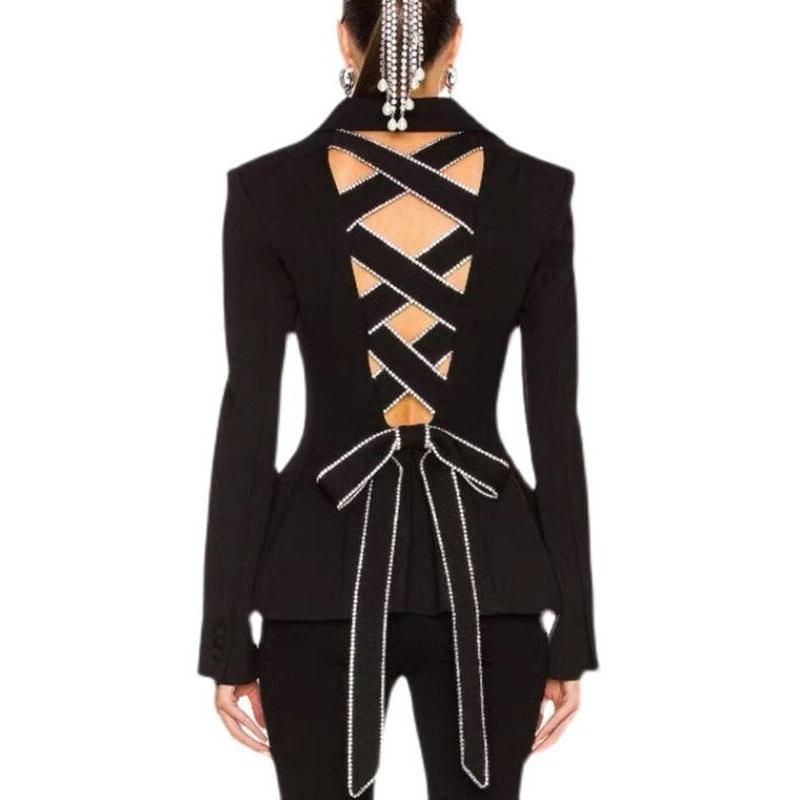 diamond bow tie women's blazer - MRSLM