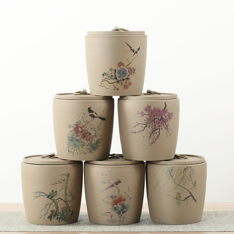 zisha ceramic tea caddy, view 2 - MRSLM