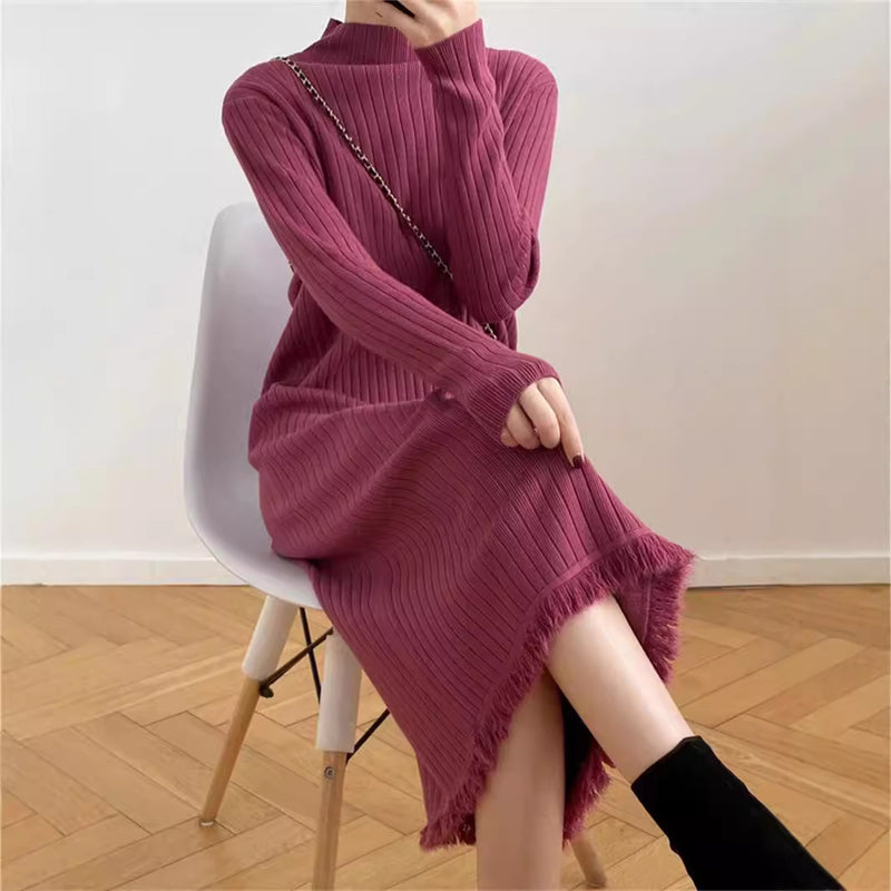 women's sleeveless knitted long dress - MRSLM