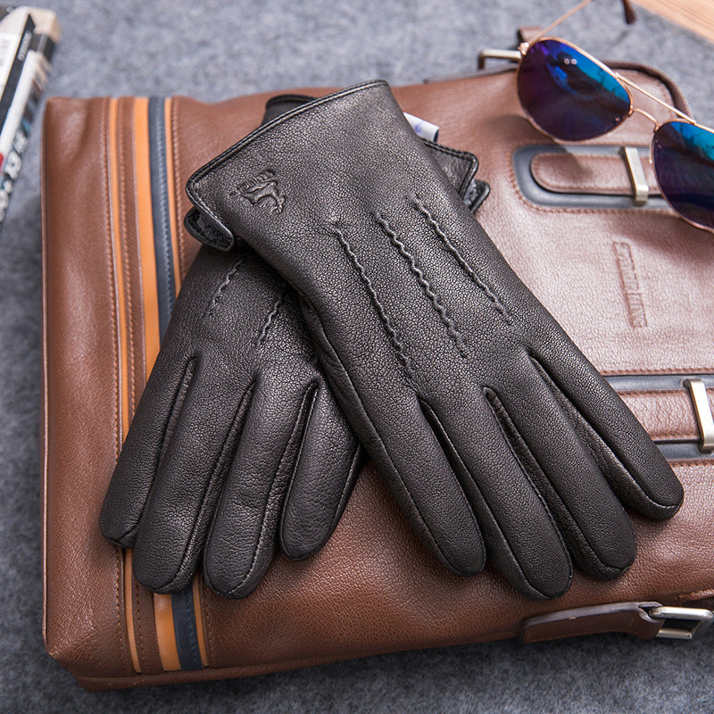Fleece-lined goatskin driving gloves - MRSLM