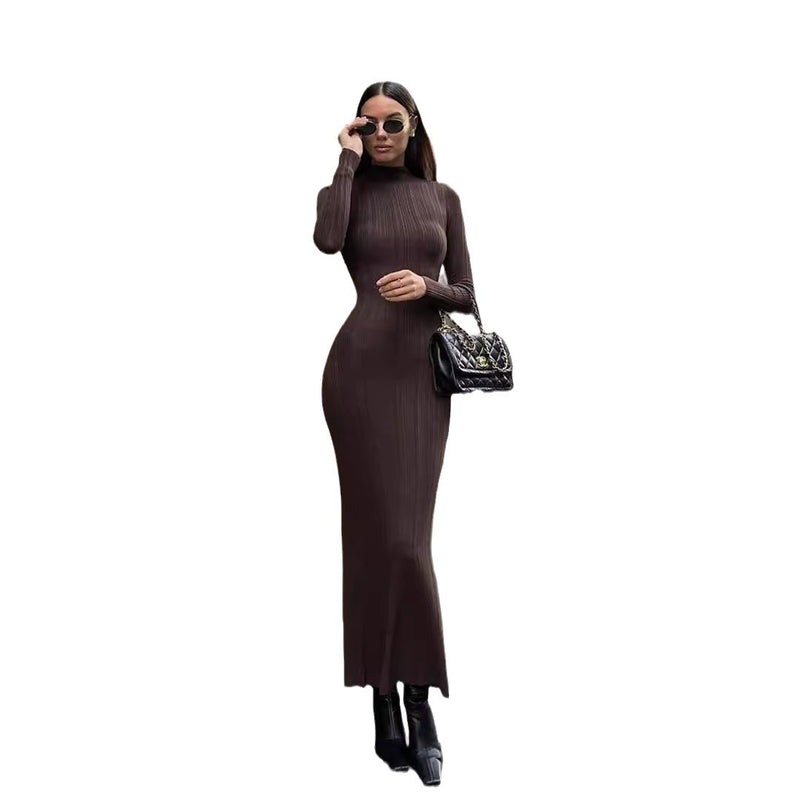 knitted striped fitted dress, view 5 - MRSLM