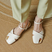 Casual low-heel summer leather sandals, view 4 - MRSLM