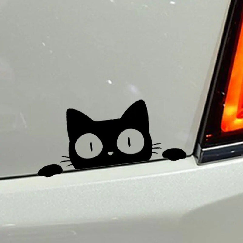 reflective peeking cat car decal, view 5 - MRSLM