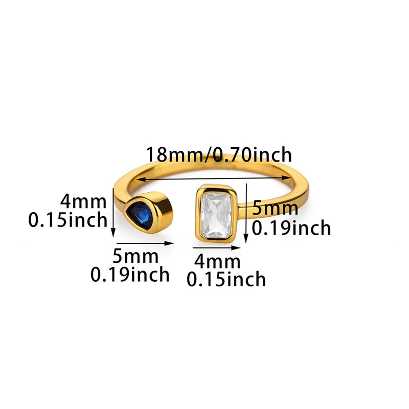 cubic zirconia water drop ring, view 6 - MRSLM