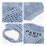 plaited raffia straw bucket bag, view 13 - MRSLM