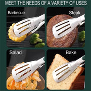 non-slip stainless steel food tongs, view 6 - MRSLM