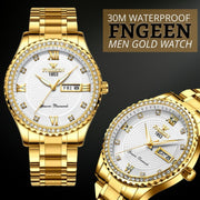 men's gold stainless steel quartz watch, view 7 - MRSLM