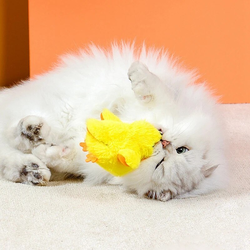 yellow duck cat toy, view 7 - MRSLM