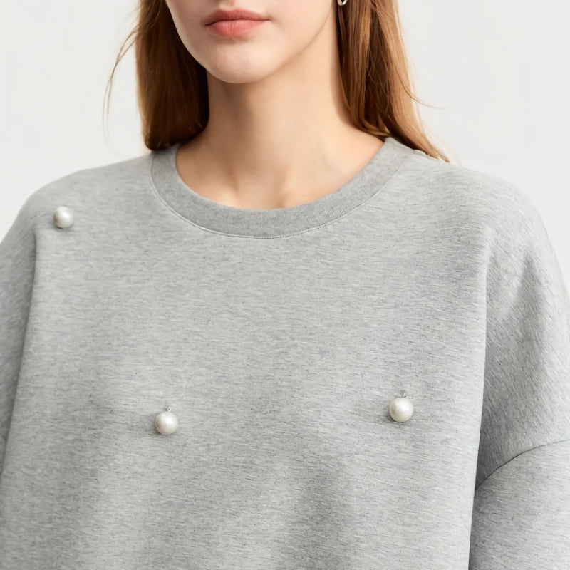 oversized casual pullover with embroidered flares, view 2 - MRSLM