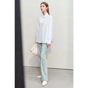 floral stand collar loose blouse, view 4 - MRSLM