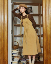 PU leather strap a-line sleeveless dress, view 3 - MRSLM