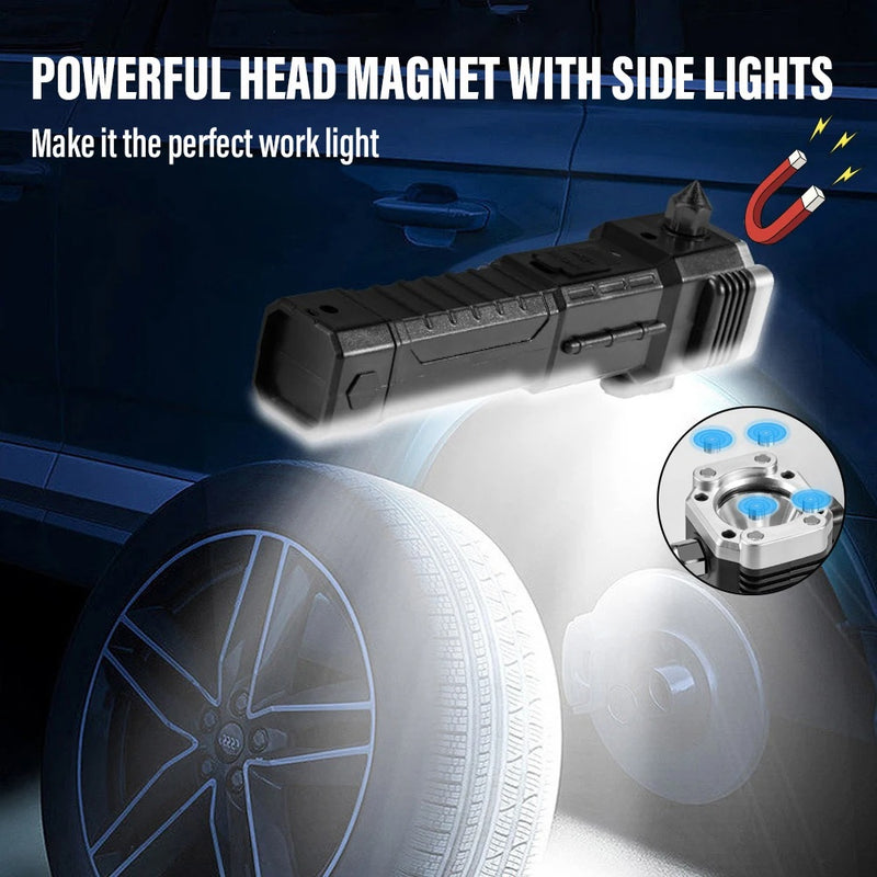 4-in-1 usb charging flashlight with safety hammer, view 10 - MRSLM