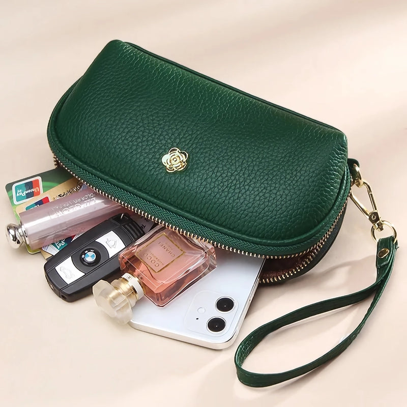 Tassel leather wristlet wallet, view 9 - MRSLM
