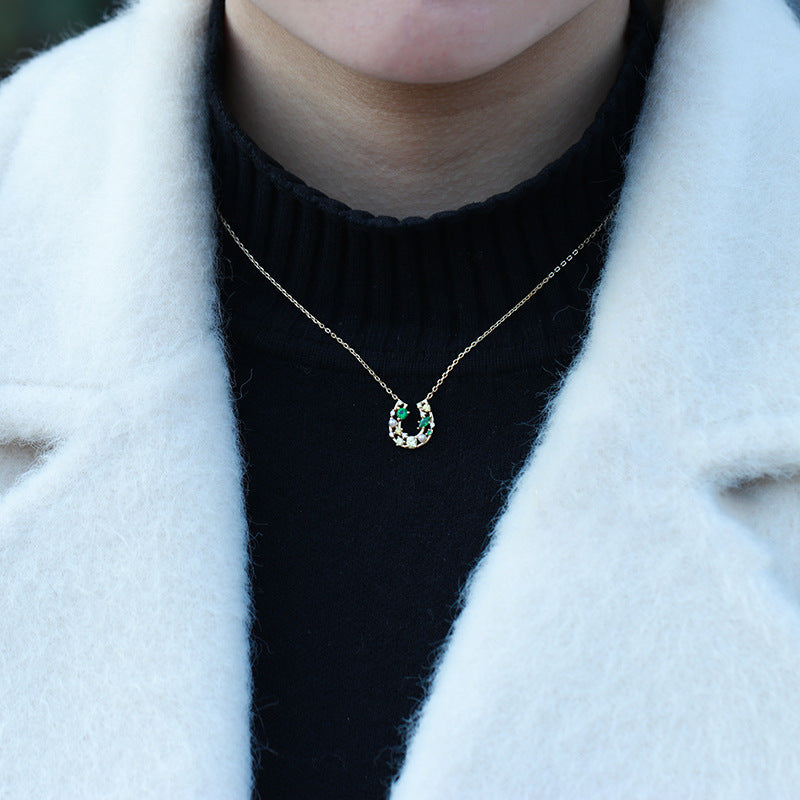 lucky horseshoe zircon necklace - MRSLM
