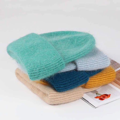 Unisex rabbit fur knit beanie - MRSLM