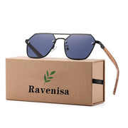 polarized wood frame sunglasses, view 6 - MRSLM