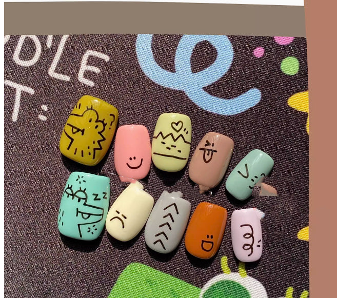 graffiti wearable press-on nail tips, view 2 - MRSLM