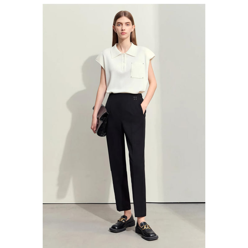 women's woven straight pants with embroidery, view 2 - MRSLM