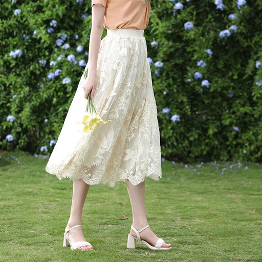 Floral lace A-line skirt, view 2 - MRSLM
