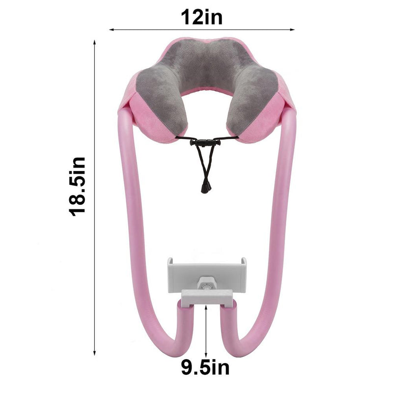 U-shaped neck pillow with phone holder, view 3 - MRSLM