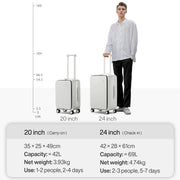 24 inch aluminum frame luggage with usb port, view 11 - MRSLM