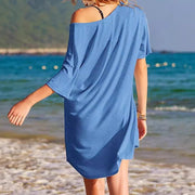 chest pocket t-shirt dress, view 4 - MRSLM