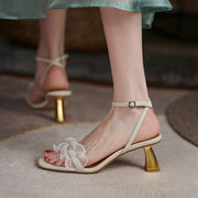 square toe high heel leather sandals, view 7 - MRSLM