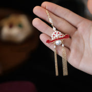 long single pearl drop earring, view 3 - MRSLM