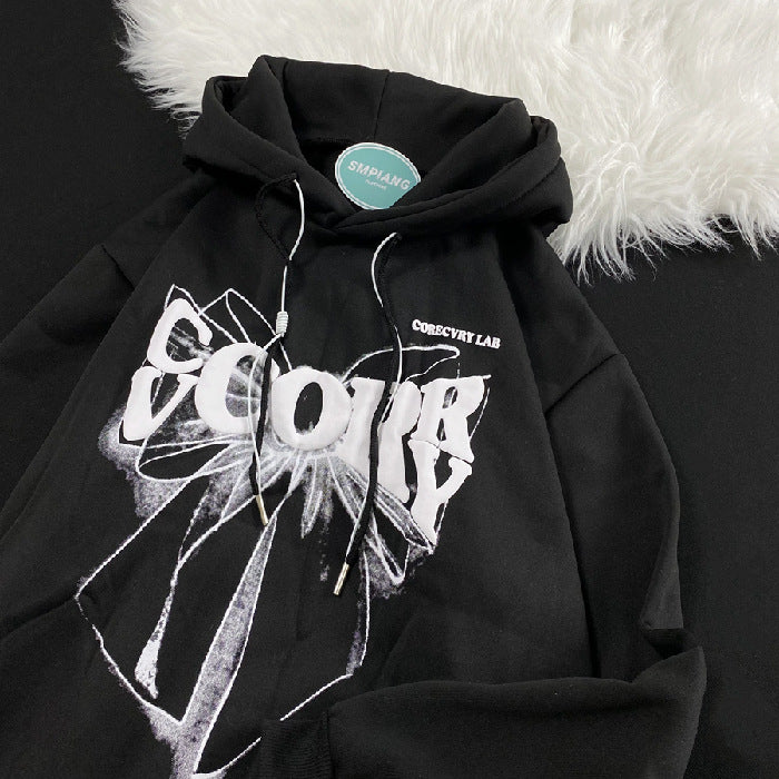 loose velvet-lined hooded cotton jacket, view 2 - MRSLM