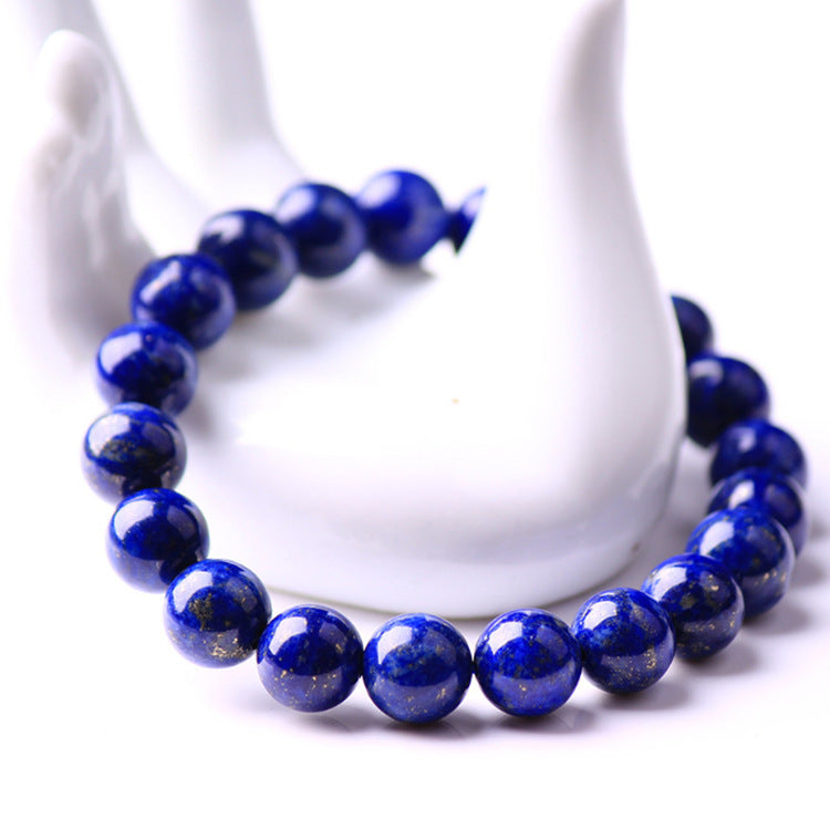 natural afghan lapis lazuli bead bracelet, view 2 - MRSLM