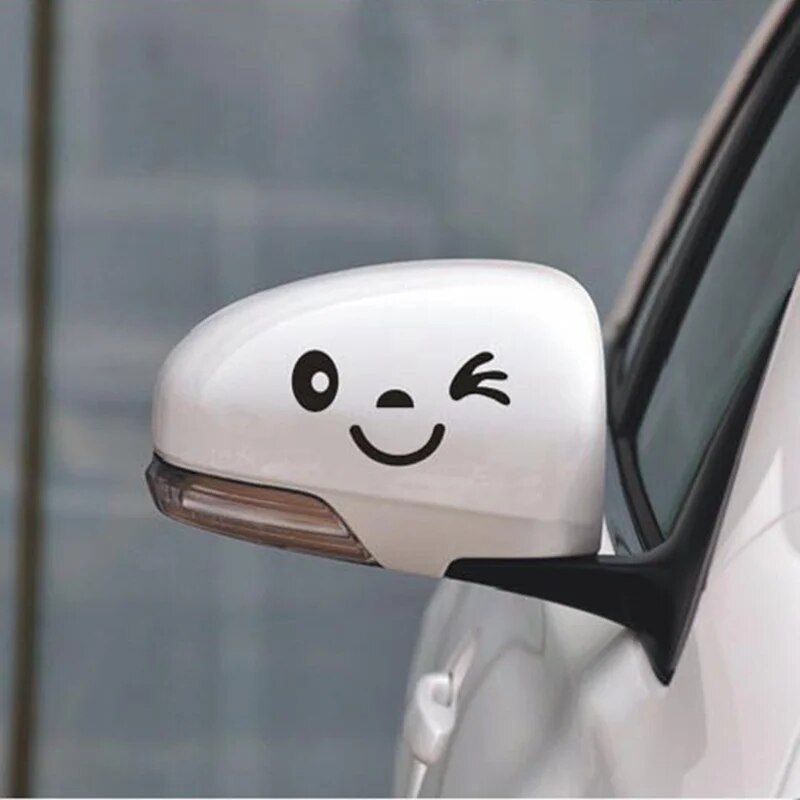 smiley face reflective car mirror stickers, view 5 - MRSLM
