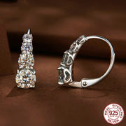 moissanite sterling silver hoop earrings, view 3 - MRSLM