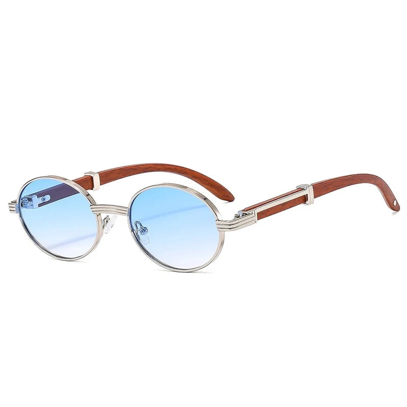 Retro oval gradient lens sunglasses, view 5 - MRSLM
