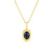 retro silver black agate necklace, view 5 - MRSLM