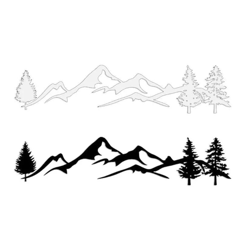 reflective mountain and tree landscape car decal, view 4 - MRSLM