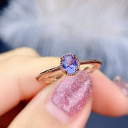 natural tanzanite S925 silver ring, view 3 - MRSLM