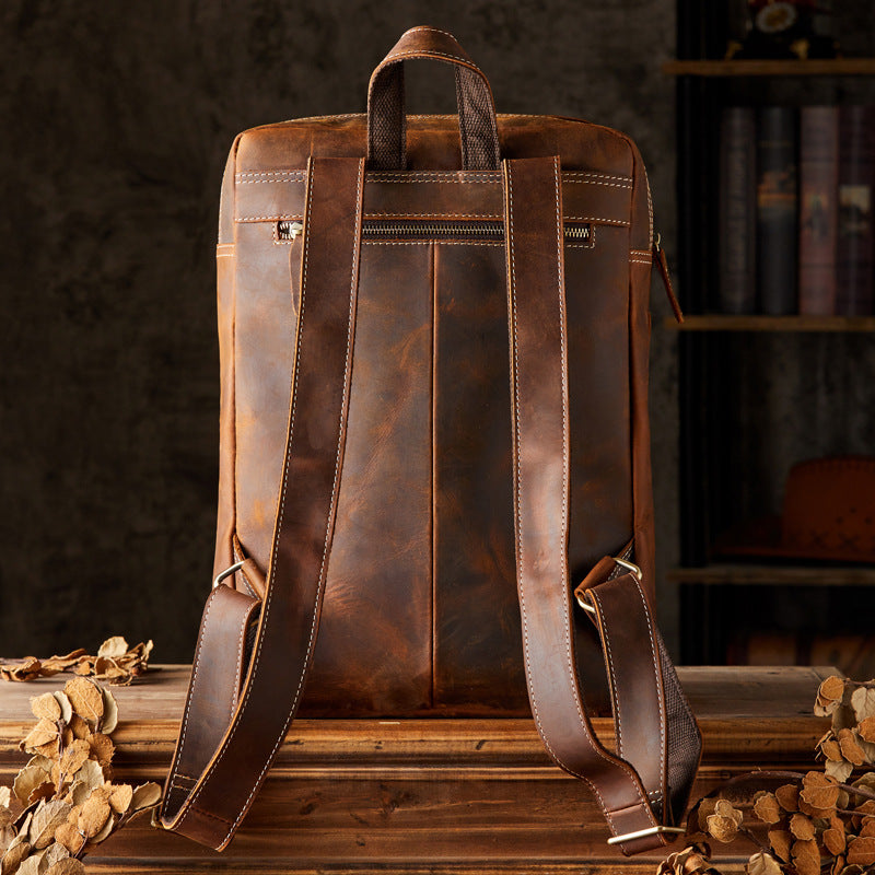 crazy horse leather backpack, view 2 - MRSLM
