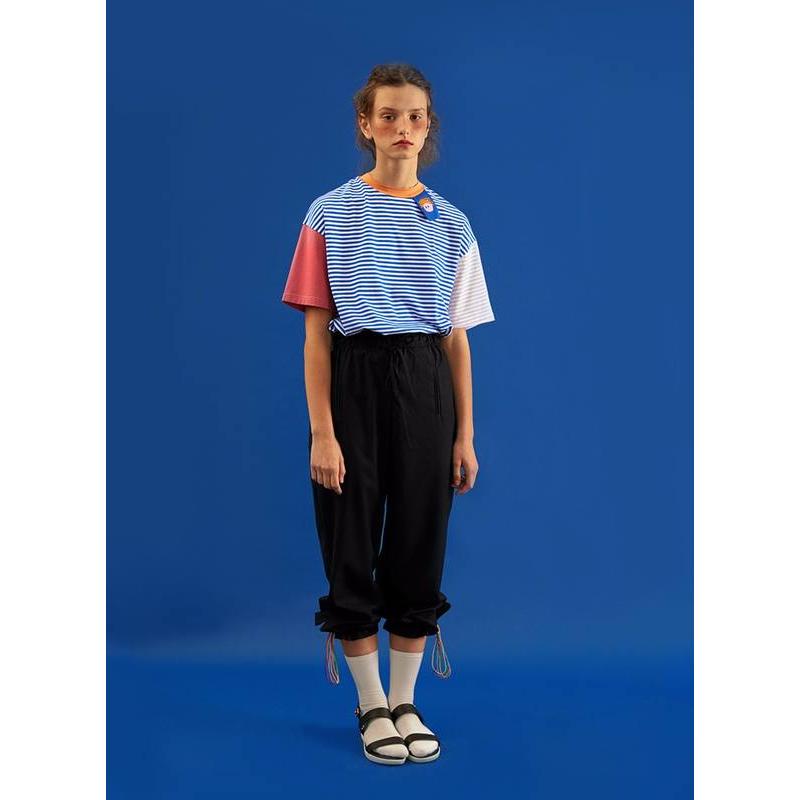 striped cartoon patch t-shirt, view 5 - MRSLM