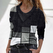 women's crossover collar long sleeve top, view 5 - MRSLM