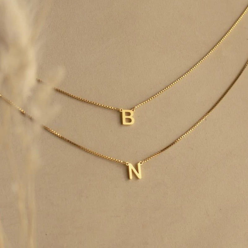gold name pendant necklace, view 3 - MRSLM