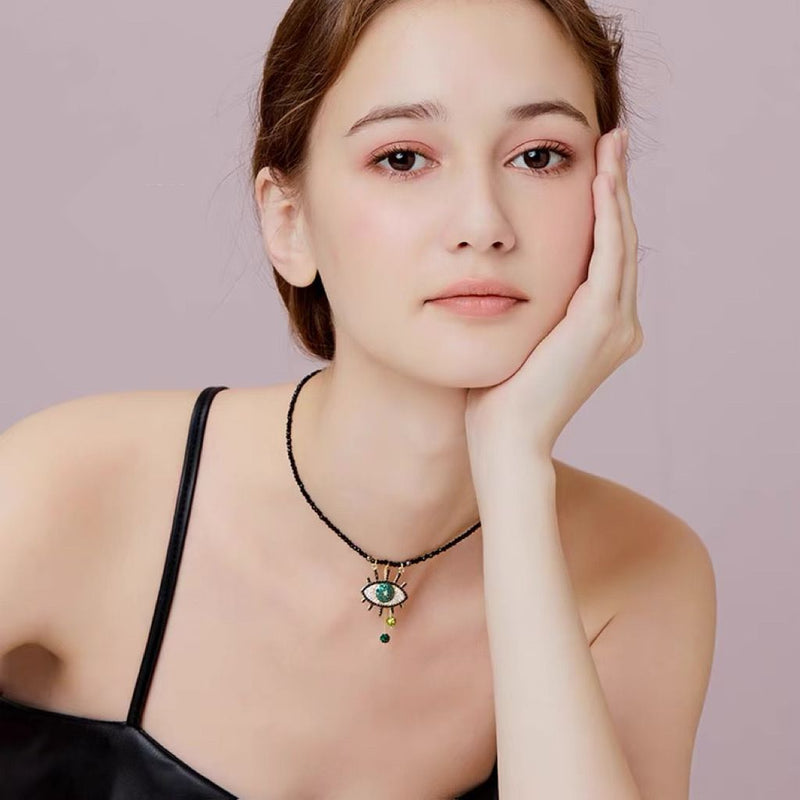 crystal eye pendant necklace - MRSLM