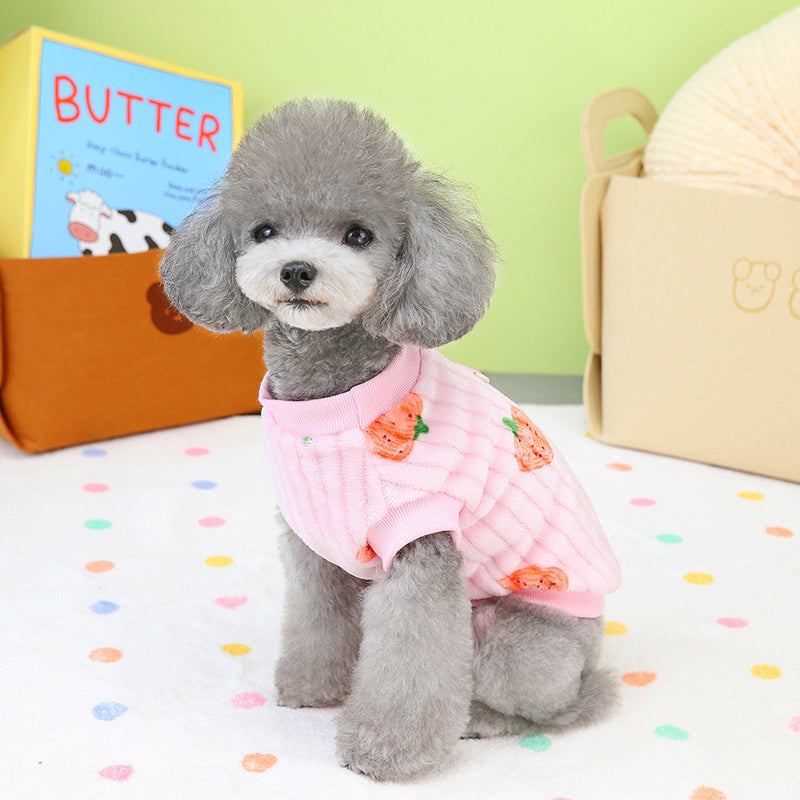 strawberry fleece vest for dogs and cats, view 5 - MRSLM