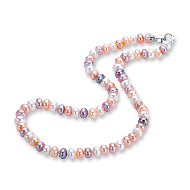 Natural freshwater long pearl necklace, view 5 - MRSLM