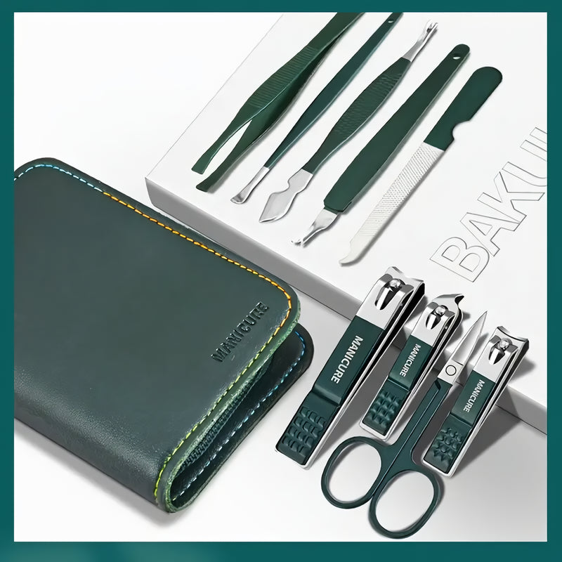 9-piece stainless steel manicure set, view 4 - MRSLM